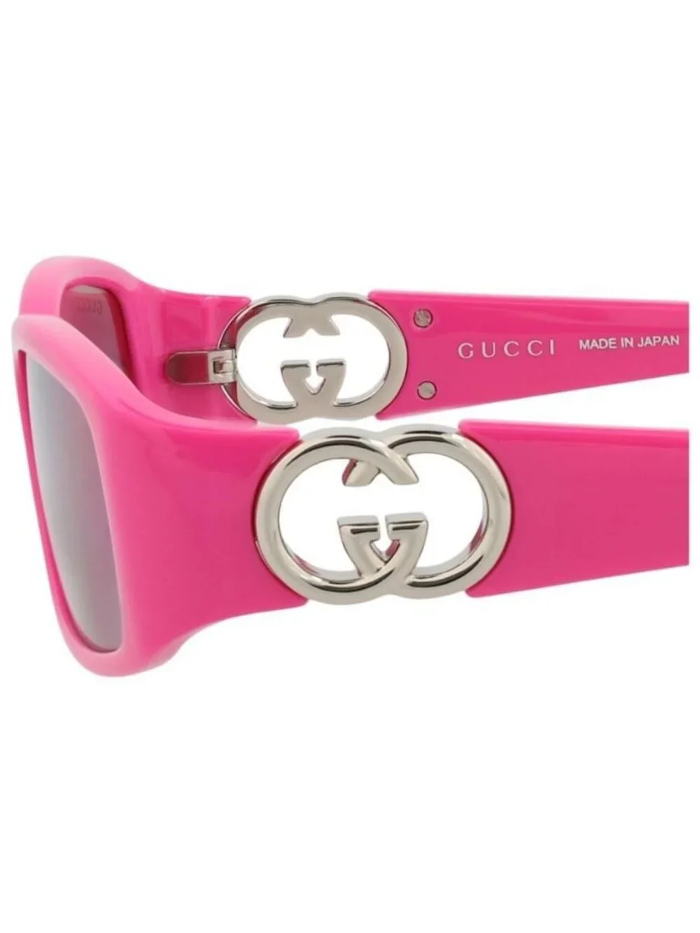 New Gucci Womens Square/Rectangle Fuchsia Fuchsia Pink Fashion Designer Sunglass
